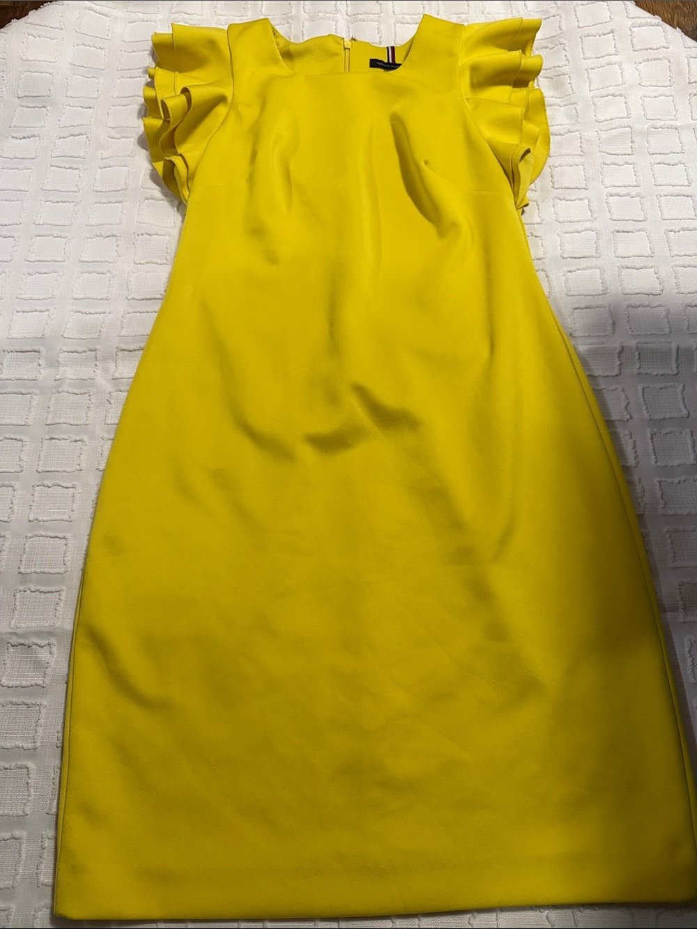 Tommy Hilfiger Bright Yellow Ruffle Sleeve Mini Dress